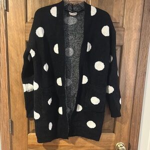 Black and White Polka Dot Women's Sweater